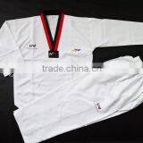 Black V Neck High Quality Factory Customized 100% Cotton WTF Taekwondo Uniform thumbnail-4