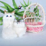 Plush Stuffed Real Looking Toy Animal Cats, Plush Toy White Cat Animated thumbnail-3