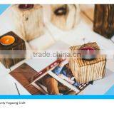 Handmade Dark Paulownia Wooden Candle Holders thumbnail-3