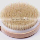 Wood Bath Brush With Natural Bristle Round Head With Massager Dot thumbnail-2