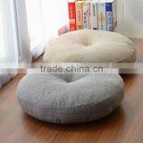 Wholesale Living Room Home Office Bed Furniture Soft Linen Round Linen Seat Sofa Pouffe Cushion thumbnail-2
