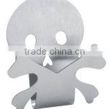 Skull Shape 3M Adhesive Stainless Steel Stick Hook thumbnail-2