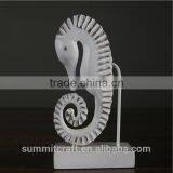 European Vintage Pure White Resin Sea Horse Statue thumbnail-3
