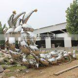 Polished Stainless Steel Dolphin Statue Sculpture thumbnail-1