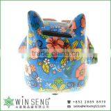 Coin Holder Owl Shape Flower Patterns Ceramic Animal Piggy Bank for Decoration thumbnail-4