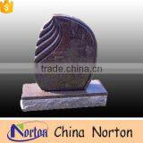 Simple style polished granite surfaced headstone for cemetery NTGT-058L