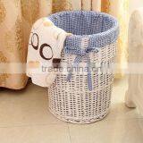 White Wicker Laundry Basket Cabinet thumbnail-6