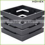 Bamboo Square Crate Riser Storage Crate Box in Black Homex BSCI/Factory