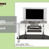 Home Furniture LCD Audio TV Rack Model Design Glass TV Stand thumbnail-2