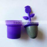 High Standard Factory Price Rose Tree Shaped Silicone Tea Infuser, Pot Plant Silicone Tea Infuser Wholesale thumbnail-2