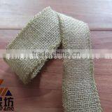 Burlap Fabric Craft Ribbon 2.5'' Wide 5yards Long Nature Color thumbnail-1