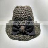 Korean Big Bow Winter Knitting Wool Hat Outdoor Leisure Hat thumbnail-1