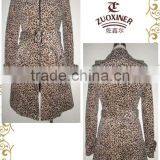 Women Long Fashion Coat With Leapord Print thumbnail-1