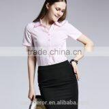 Fashion Ladies Short Sleeve Formal Tops Blouse Cotton Shirt thumbnail-3