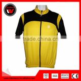 Black Yellow Full Zip Cycling Jersey Shirt Waiting for Your Design