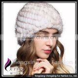 CX-C-53H Elastic Fashion Deisng Knit Beanies Hat Mink Fur Hat thumbnail-2