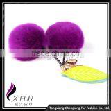 CX-R-56 Promotion Price Genuine Rabbit Fur Custom Keychain Charm Bag thumbnail-5