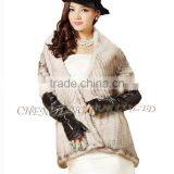 CX-B-M-46D Best Selling Wholesale Knit Mink Fur Lady's Latest Design Shawl thumbnail-6