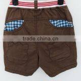 Handsome Boyes Korean Style Brown Plain Dyed Cotton Shorts for Summer thumbnail-2