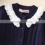 Baby Girls Sweater/kids Girls Lace Cotton Sweater for Autumn or Winter thumbnail-5