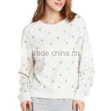 Customize lady outdoor wear fashion design top stitch sweatshirts