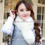 Pure Colour Fox Fur Shawl Beige Thick Faux Fur Scarf thumbnail-5