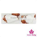 Wholesale Fashion Floral Clover Pattern Kids Cotton Knit Baby Bow Headband Accessories thumbnail-2