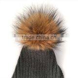 Myfur Removable Genuine Raccoon Fur Balls Winter Wool Scarf For Women thumbnail-3