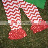 2T-7 Christmas Santa Outfits New Girls Design Green Top Red Chevron Pant With Matching Necklace and Headband Set thumbnail-5