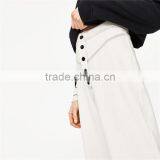 Peg-leg Trousers Cotton White Pants for Women thumbnail-4