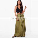 Drapey Hippie Boho Style Casual Women's Maxi Skirt With Pockets thumbnail-2