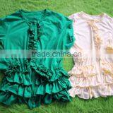 Children Girls Cotton Ruffle Plain Shirt Wholesale Baby Girls Fashion Salable Icing Shirt Boutique thumbnail-4