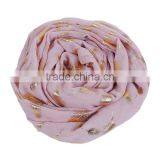 Cotton Polyester Blend Scarves & Wraps Rectangle Golden Pink Feather Chinese Scarf thumbnail-3