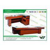 Customized Supermarket Checkout Counter / Stainless Steel Cash Desk Anti - Rust