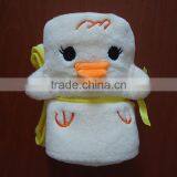 Coral Fleece Plush 3D Chicken Shape Embroideried Knee Blanket 2 in 1 Baby Toy Blanket thumbnail-1