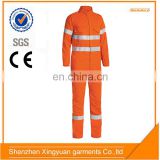 China Manufacturer EN11612 Orange Flame Retardant Work mens coveralls with reflector