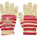 Acrylic Printed Knitted Magic Glove,pink Cotton Gloves,stretch Cotton Gloves,colored Cotton Gloves,black Cotton Knitted Gloves thumbnail-2