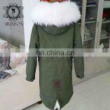 Women Jackets Warm Fox Fur Collar Hooded Long Italian Fox Fur Lined Coats thumbnail-4