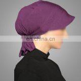 Fashion Purple Combed Cotton Instant Headwear High Quality Muslim Hijab thumbnail-2