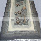 100% Wool Shawl With Embroidery