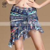 Q-6061 Egyptian Milk Silk Flower Printing Short Belly Dance Skirt thumbnail-2