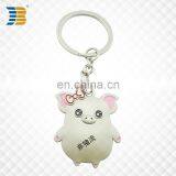 cute 3D piglet custom made silver plating keychain