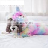 Winter New Pet Dog Little Monsters Fur Apparel Rainbow Plush Coat Small Puppy Overcoat thumbnail-4