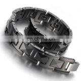 Black Mens Jewelry Ceramic Tungsten Hematite Bracelet Magnetic Benefits thumbnail-3