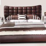 White Double Size Leather Modern Furniture Bed thumbnail-3