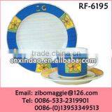 Hot Sale Round Shape Good Quality Custom Print Porcelain Wholesale Dinner Set thumbnail-1