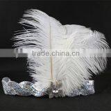 Wholesale Handmade Halloween Flapper Sequin Headpiece White Feather Headband Quality Choice thumbnail-6