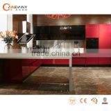Elegant American style Oak wood kitchen cabinet-red kitchen cabinet