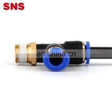 SNS SPD Series Pneumatic One Touch T Type 3 Way Joint Male Triple Branch Run Tee Plastic Quick Fitting Air Hose Tube t Connector thumbnail-5