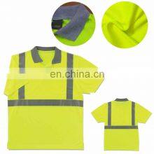 Polyester hi Vis Workwear Shirt With Customize Logo Fluorescent Colors Yellow Best Selling High Visible Shirts thumbnail-1